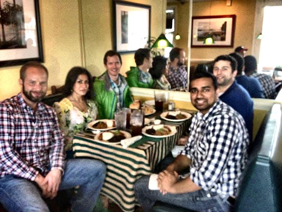 Students at dinner