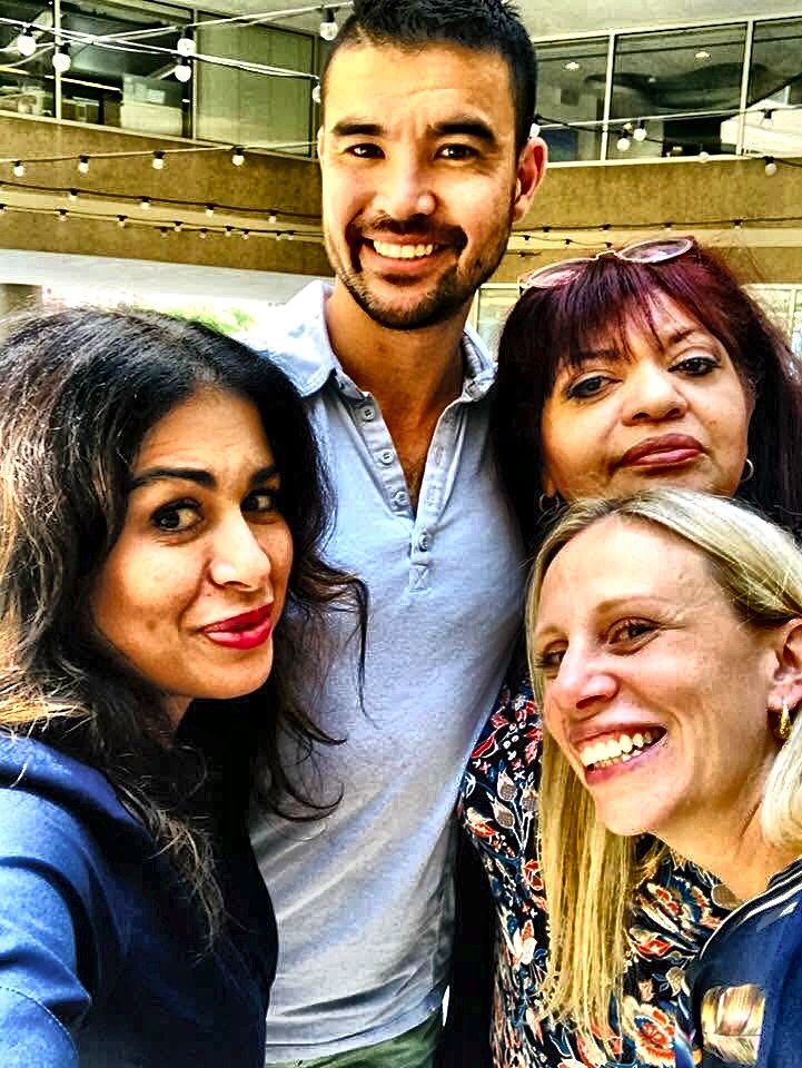 Raquel with students