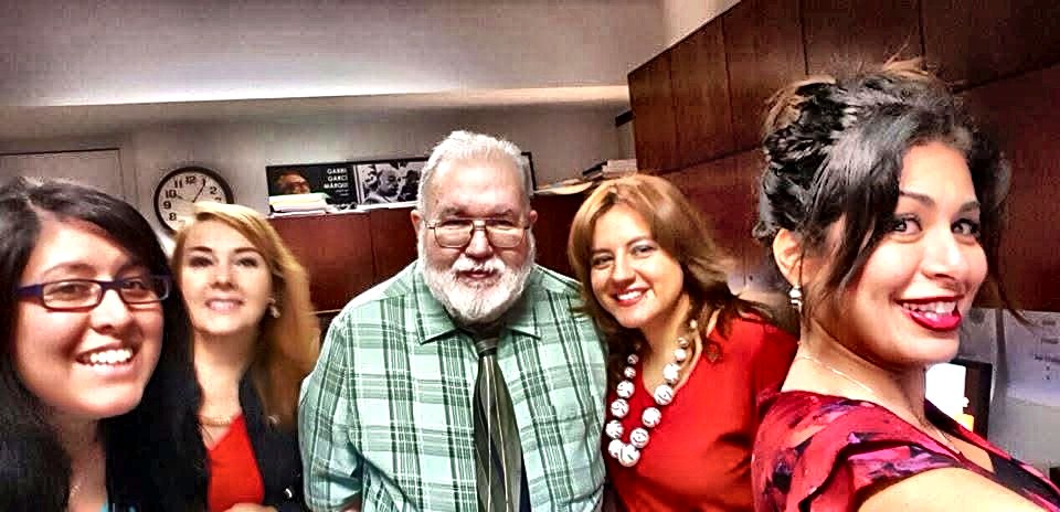 Raquel with students and colleagues